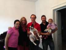 with her family: husband Olivier Grascoeur and daughter Zoe, and the artistic and executive directors of SGIMFA, Dr. Emilio Pons and Falko Hönisch.